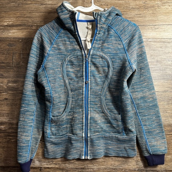 Lululemon Athletica Define Blue and Gray Fitted Zippered Sweatshirt WORN - Picture 1 of 8